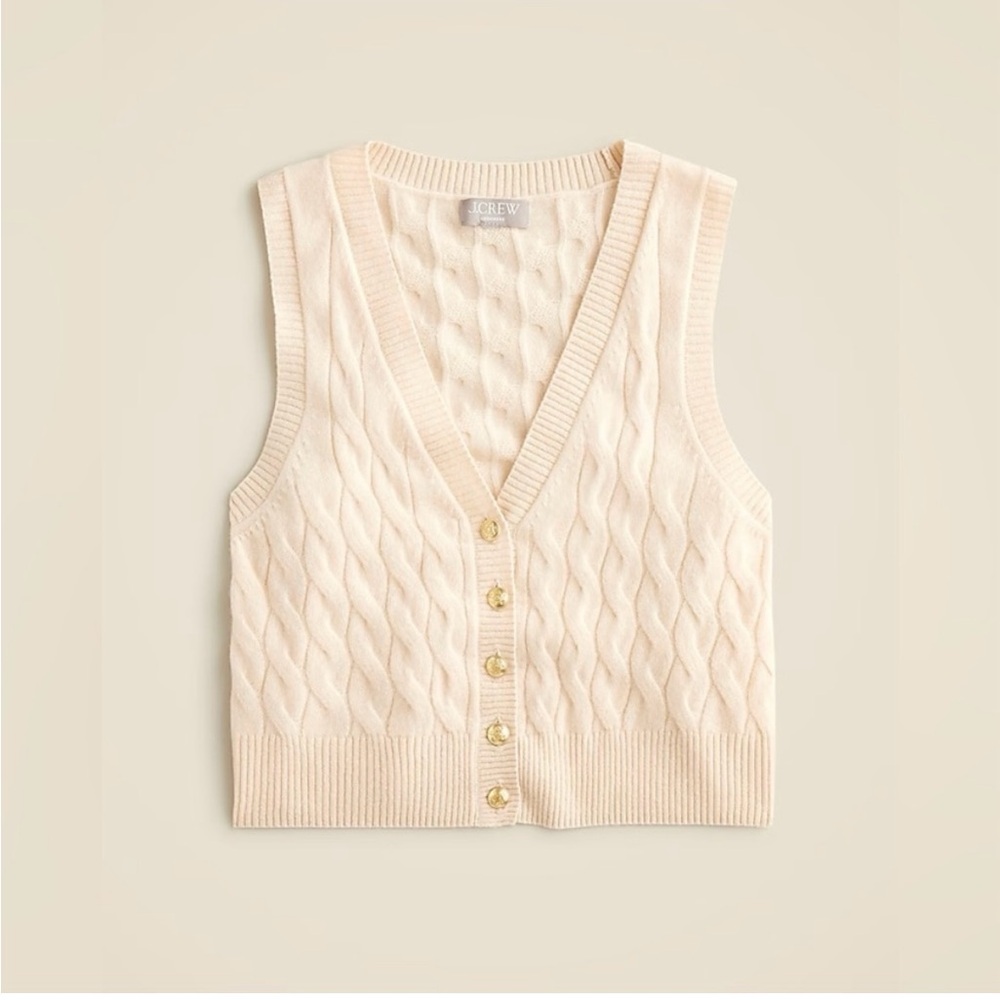 NWT J. Crew Cropped Cable Knit Sweater Vest
